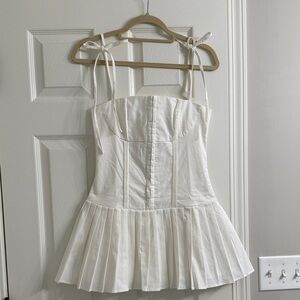 Edikted White Pleated Dress